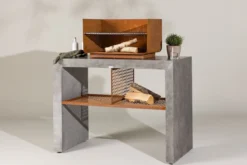 Outdoor Küche Sella - aus Aluminium in Hellgrau inklusive Grill