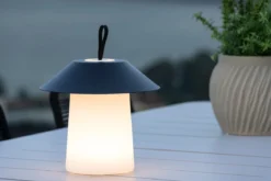Outdoor-Tischlampe „Eloura“ – in Beige und Schwarz mit 3 Helligkeitsstufen