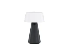 Outdoor-Tischlampe „Lynora“ – kabellose LED-Außenlampe in Schwarz-Weiß