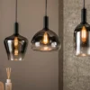 Pendelleuchte „Alveris“ – Rauchglas mit Farbverlauf in 3 verschiedenen Formen