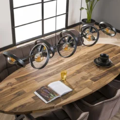 Pendelleuchte Arkon Octa – Offenes Metallrahmen-Design in Charcoal (8-flammig)
