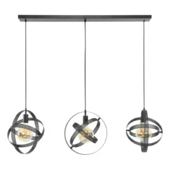 Pendelleuchte Astryx – Drehbares Ringdesign in Schwarz (3-flammig)