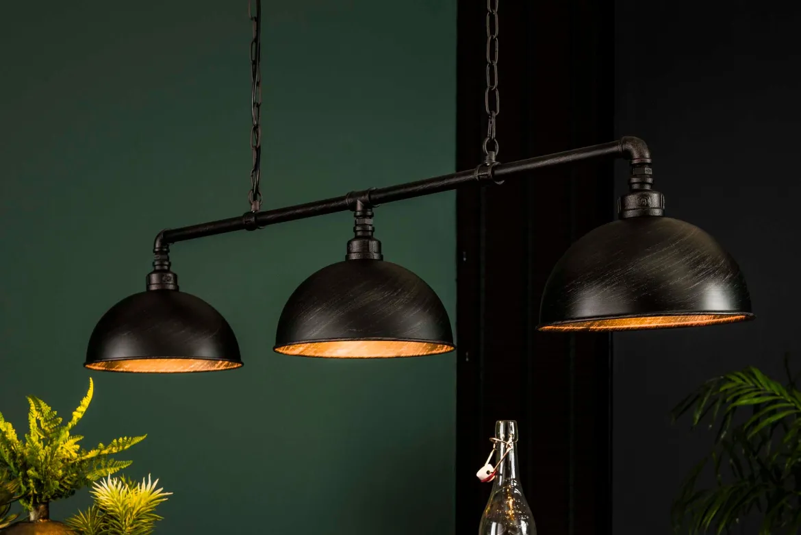 Pendelleuchte „Aurina“ – Industrial Design mit Kettenaufhängung und 3 Leuchten