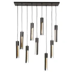 Pendelleuchte „Aveline“ – Mit 9 Leuchten in edlem, schwarzen Tube-Design