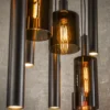 Pendelleuchte Ayu – Cluster-Design in Braun (9-flammig)