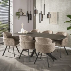 Pendelleuchte Ayu – Cluster-Design in Braun (9-flammig)