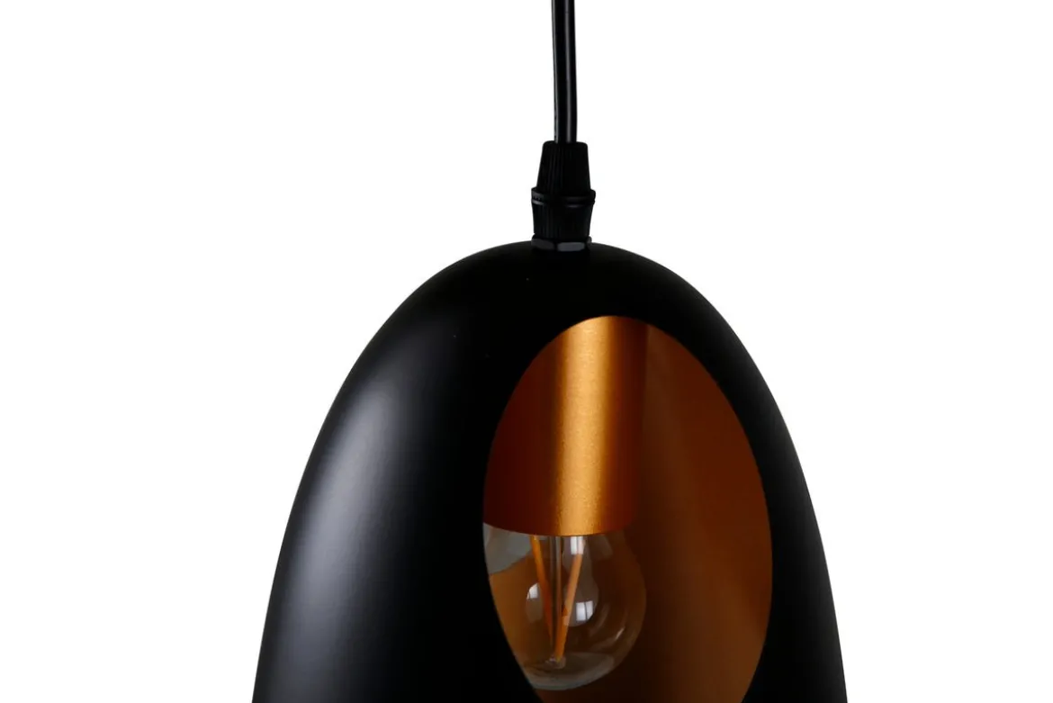 Pendelleuchte „Black Beauty" – Mit edlem kupferfarbenen Innendesign