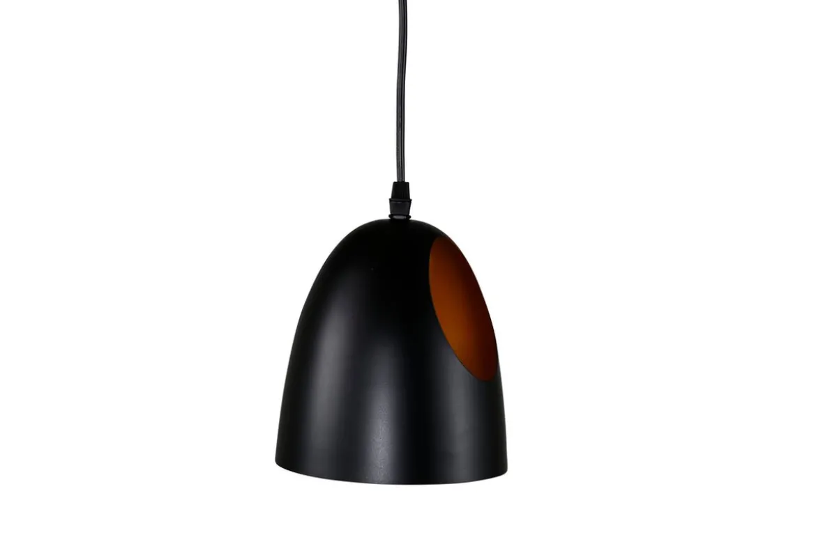 Pendelleuchte „Black Beauty" – Mit edlem kupferfarbenen Innendesign
