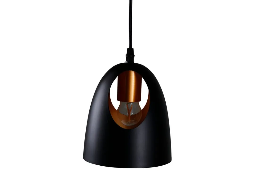 Pendelleuchte „Black Beauty" – Mit edlem kupferfarbenen Innendesign