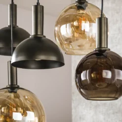 Pendelleuchte Caldera – Organisches Cluster-Design in Sienna-Braun (7-flammig)