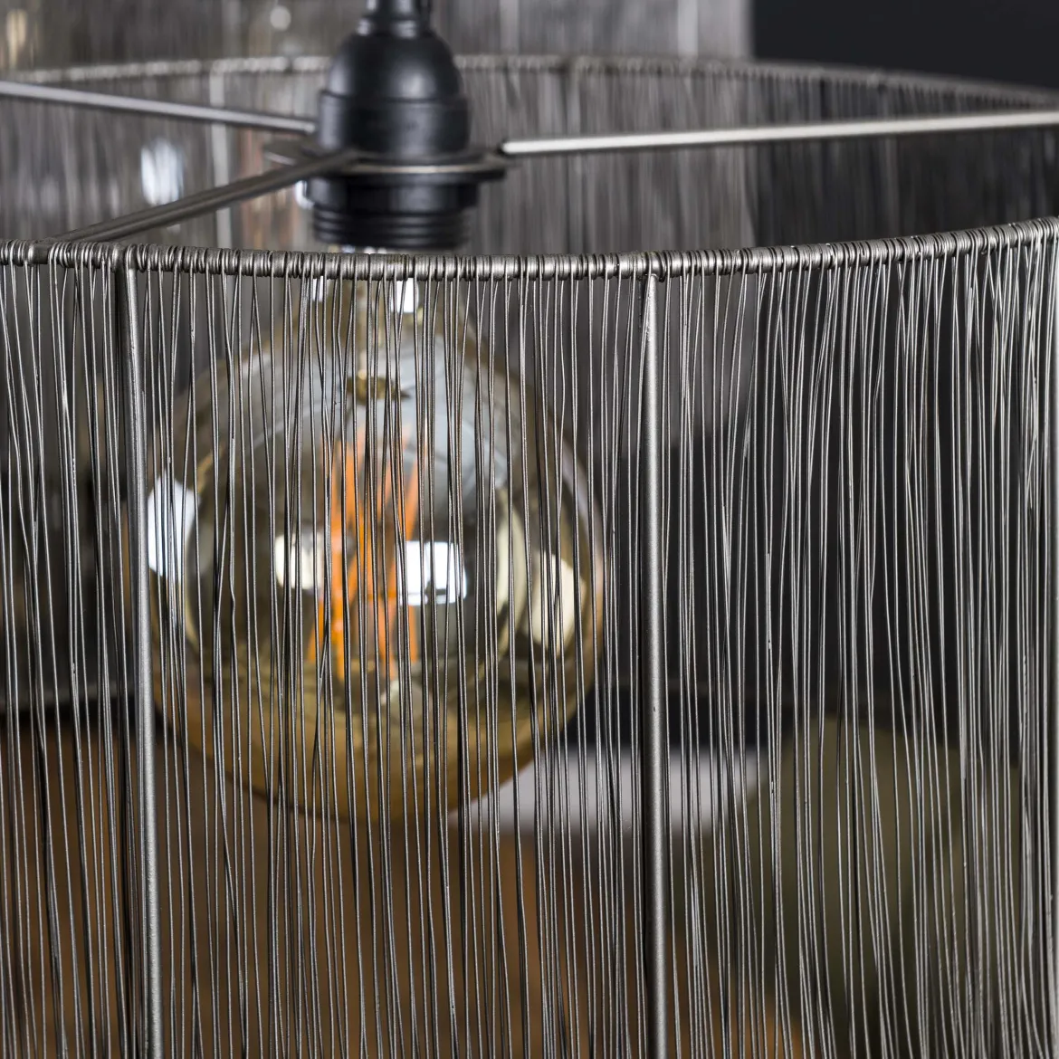 Pendelleuchte „Candela“ – 2 Leuchten mit geflochtenem Lampenschirm aus Schwarznickel