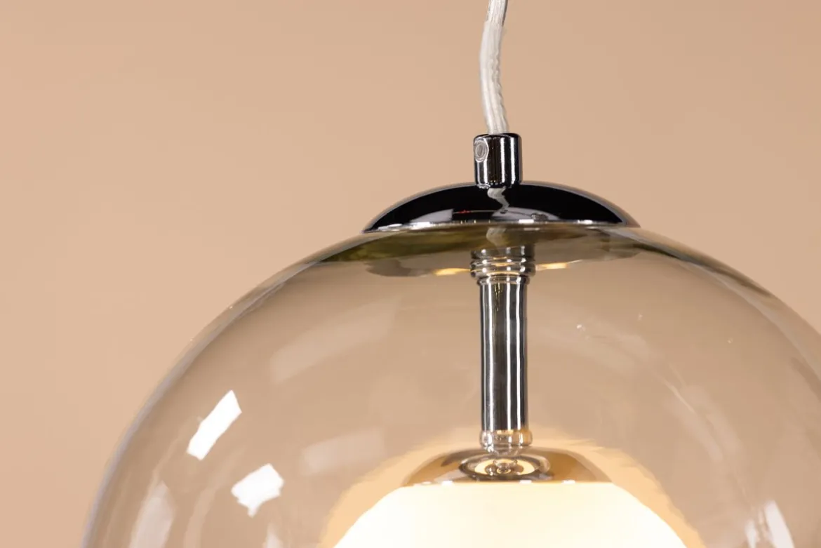 Pendelleuchte „Chobe" – Mit transparentem Lampenschirm aus Glas