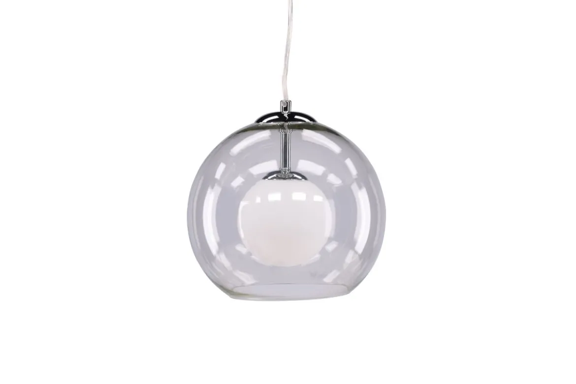 Pendelleuchte „Chobe" – Mit transparentem Lampenschirm aus Glas