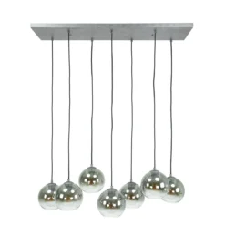 Pendelleuchte „Clarus“ – Rauchglas mit Farbverlauf und Metallarmatur
