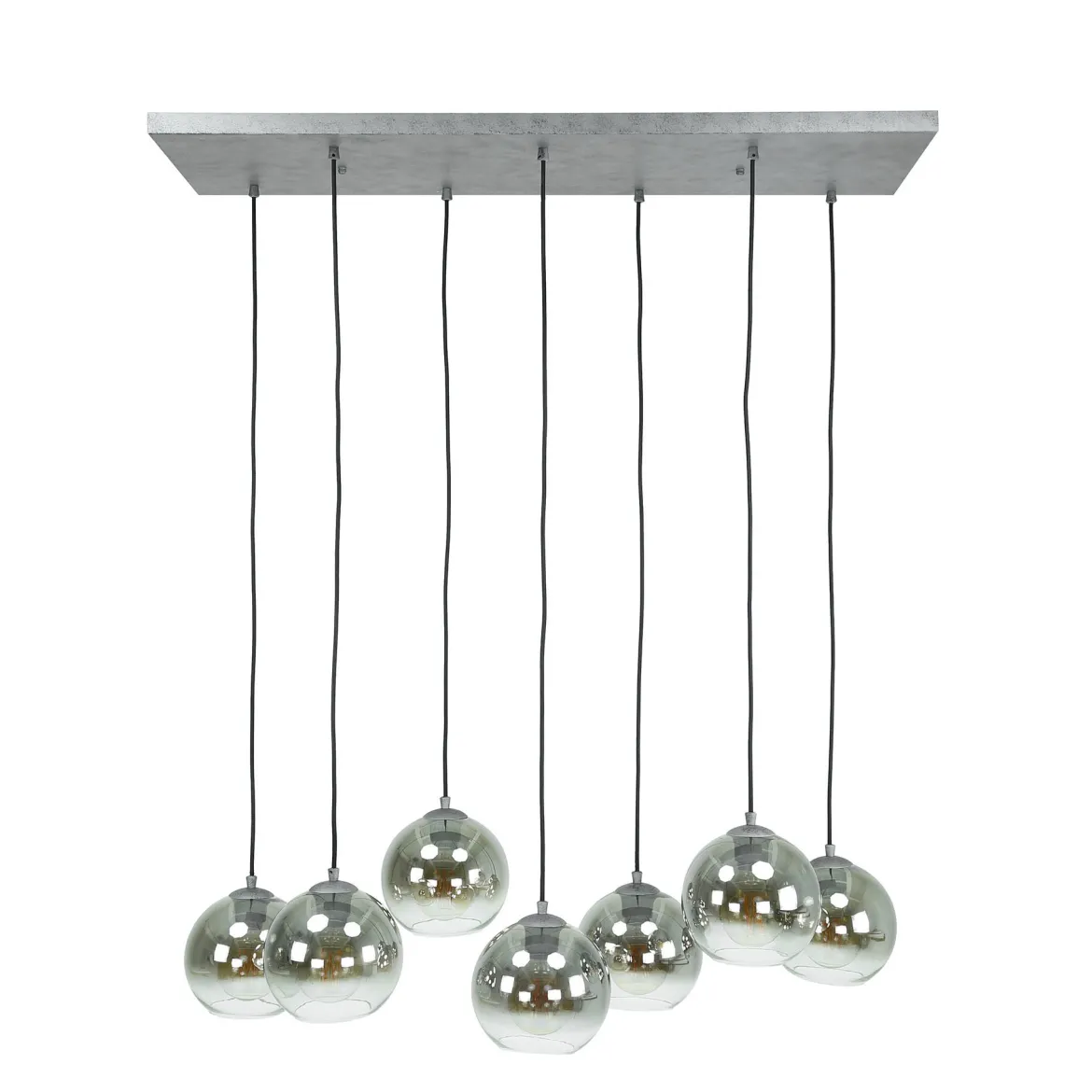 Pendelleuchte „Clarus“ – Rauchglas mit Farbverlauf und Metallarmatur