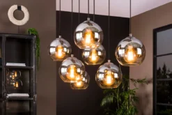 Pendelleuchte „Clarus“ – Rauchglas mit Farbverlauf und Metallarmatur