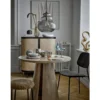 Pendelleuchte Dana – Graues Glas mit goldener Fassung