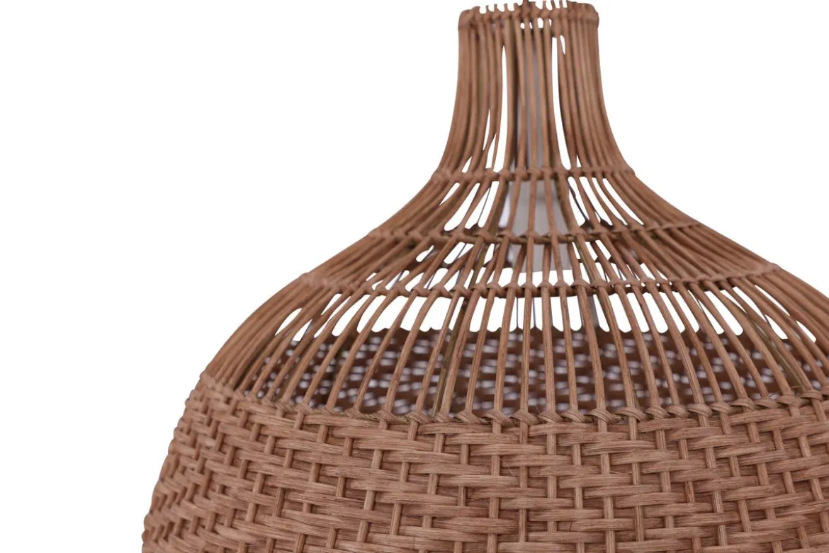 Pendelleuchte „Ghanzi" – Heller Rattanschirm mit Flechtmuster