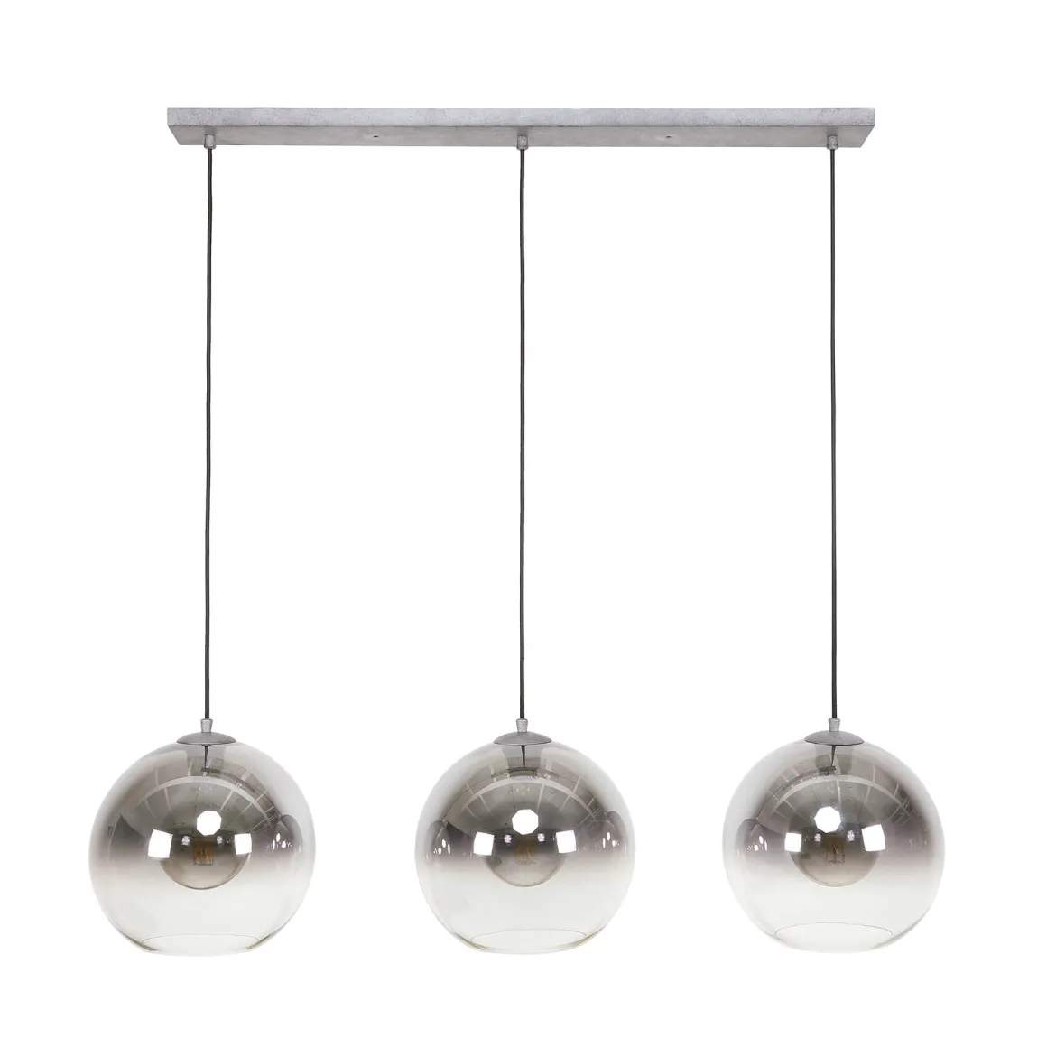 Pendelleuchte „Lumetto“ – Rauchglas mit Farbverlauf und Metallarmatur