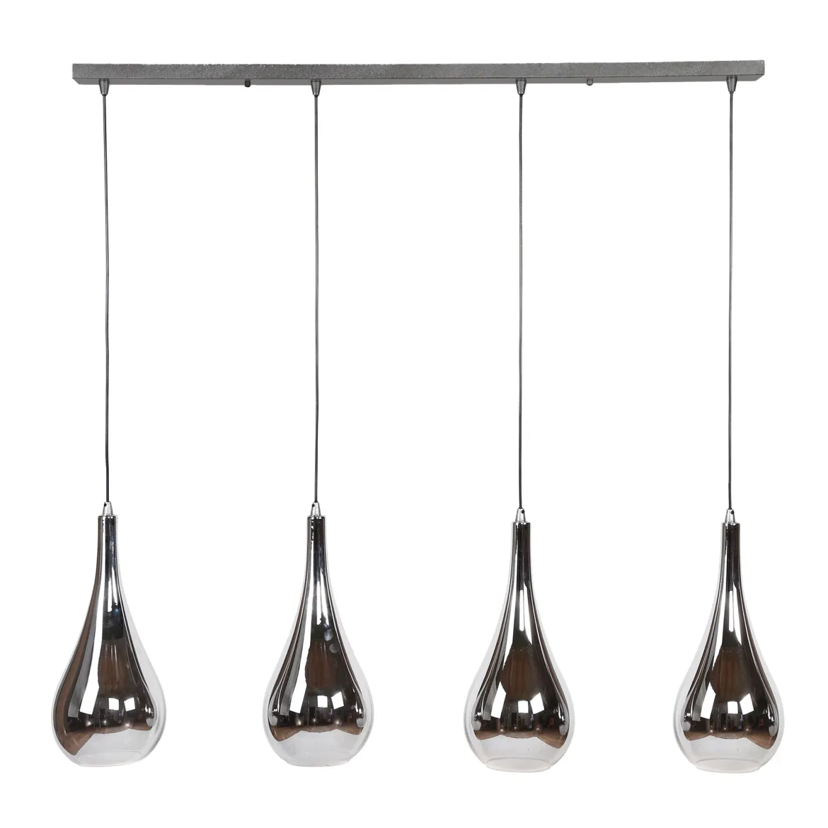 Pendelleuchte Mirano – Chromglas mit Spiegeleffekt (4-flammig)