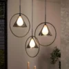 Pendelleuchte „Murielle“ – Gestuft mit 3 Leuchten und Rauchglas im Loop-Design