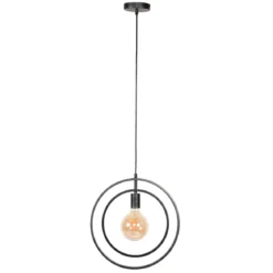 Pendelleuchte Orbitra – Drehbares Ringdesign in Anthrazit