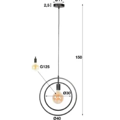 Pendelleuchte Orbitra – Drehbares Ringdesign in Anthrazit