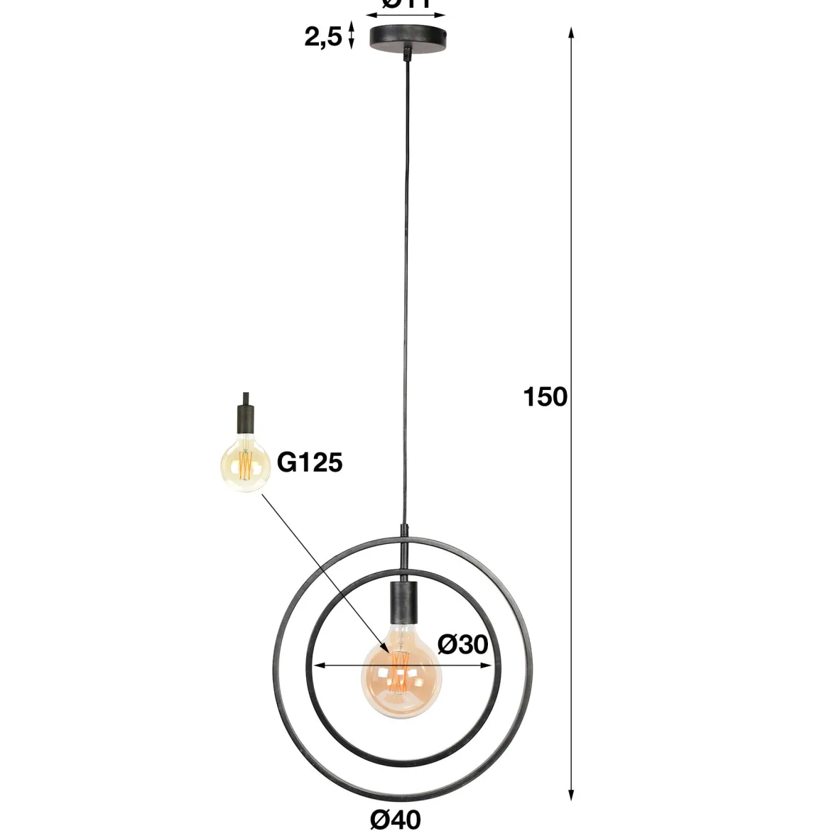 Pendelleuchte Orbitra – Drehbares Ringdesign in Anthrazit