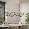 Pendelleuchte „Orlina“ – 4 Leuchten aus arktisch schwarzem Metall im Loop Design