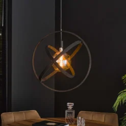 Pendelleuchte „Orvion“ – 1 Leuchte mit Sphären-Design aus Metall in Schwarz