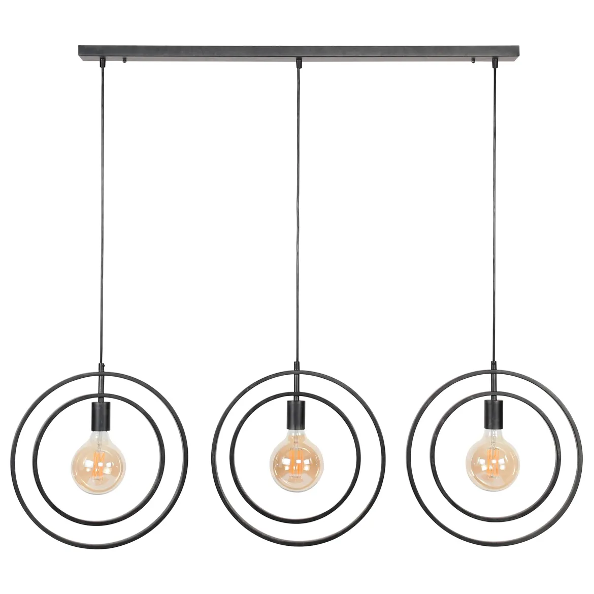 Pendelleuchte Rotaro Line – Lineares Ringdesign in Anthrazit oder Beige (3-flammig)