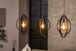 Pendelleuchte Rotaro Line – Lineares Ringdesign in Anthrazit oder Beige (3-flammig)