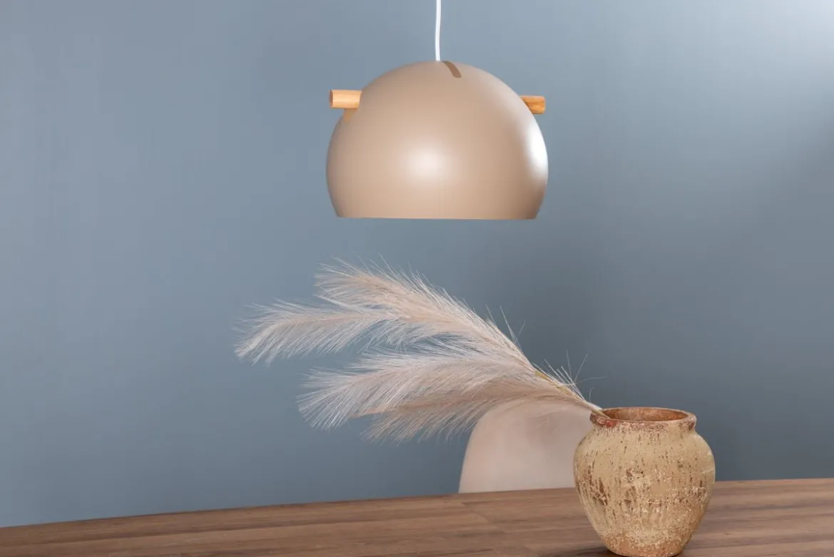 Pendelleuchte „Serengeti" – Warmer Beigeton mit Walnuss-Details