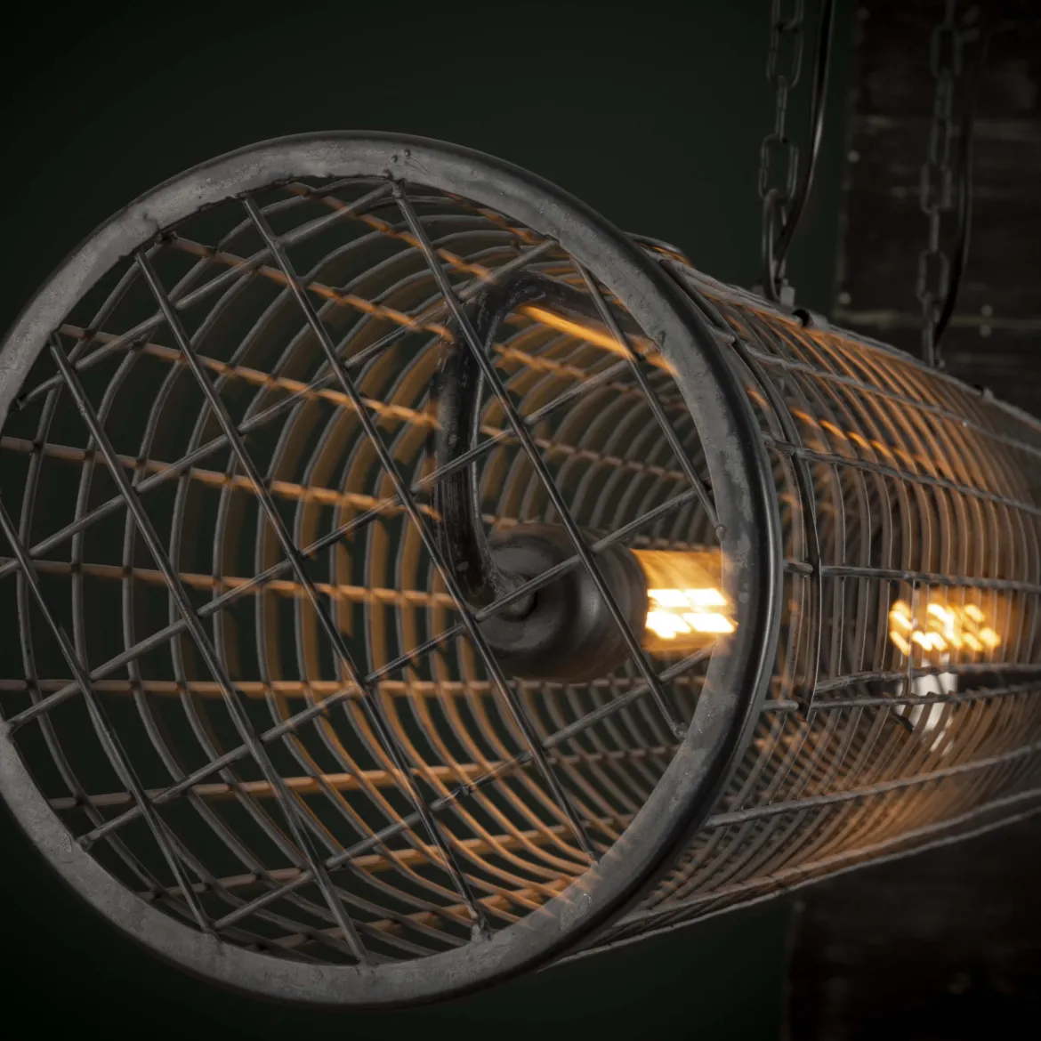 Pendelleuchte „Velanis“ – Zylindrische Lampe im industriellen Draht-Design