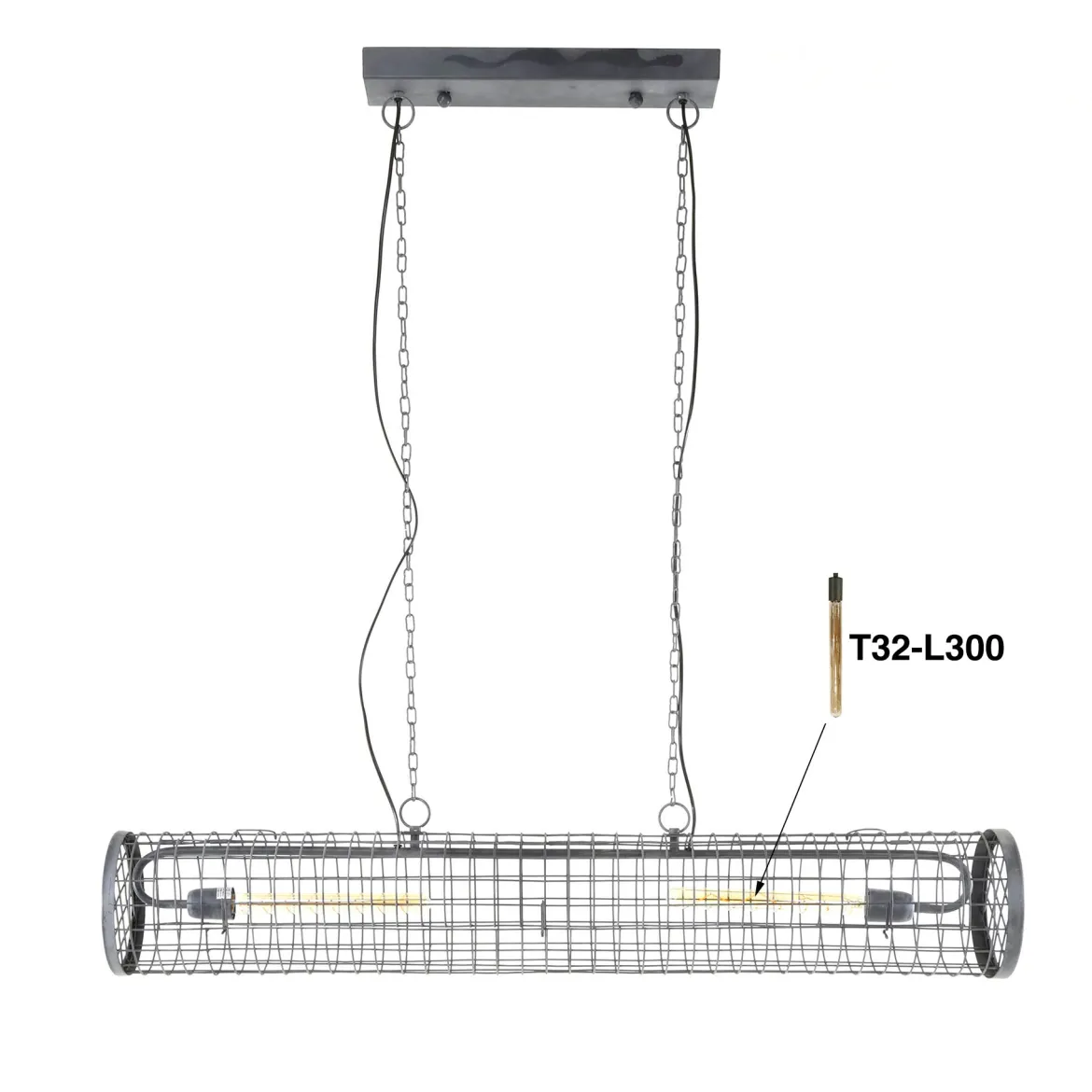 Pendelleuchte „Velanis“ – Zylindrische Lampe im industriellen Draht-Design