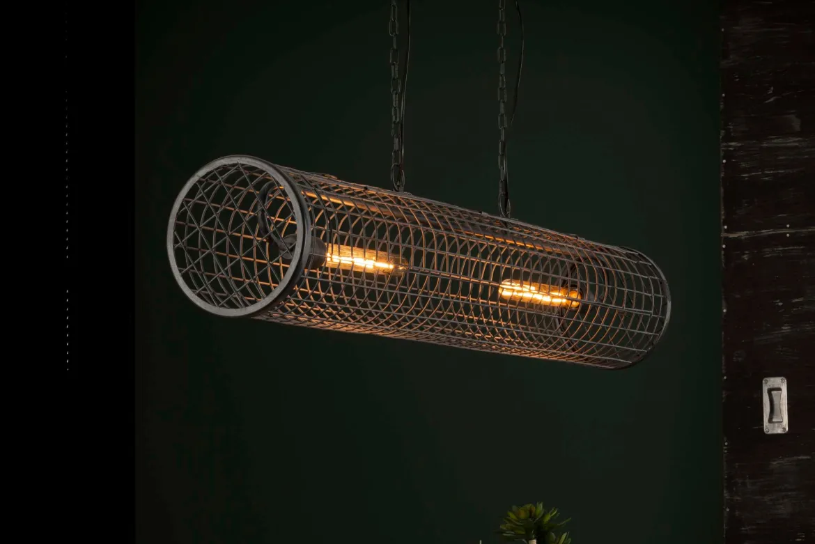 Pendelleuchte „Velanis“ – Zylindrische Lampe im industriellen Draht-Design