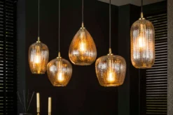 Pendelleuchte „Velutto“ – aus handgefertigtem Diamantglas mit 5 Leuchten