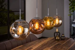 Pendelleuchte „Virelli“ – 4 Leuchten in der Metall-Farbkombination Gold, Kupfer und Chrom