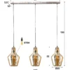 Pendelleuchte Virello – Konische Glasschirme in Alt-Silber (3-flammig)