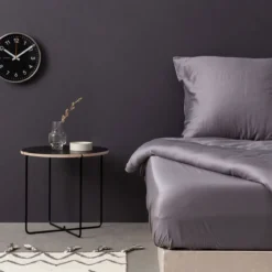 Premium Satin Bettwäsche Set Anthrazit