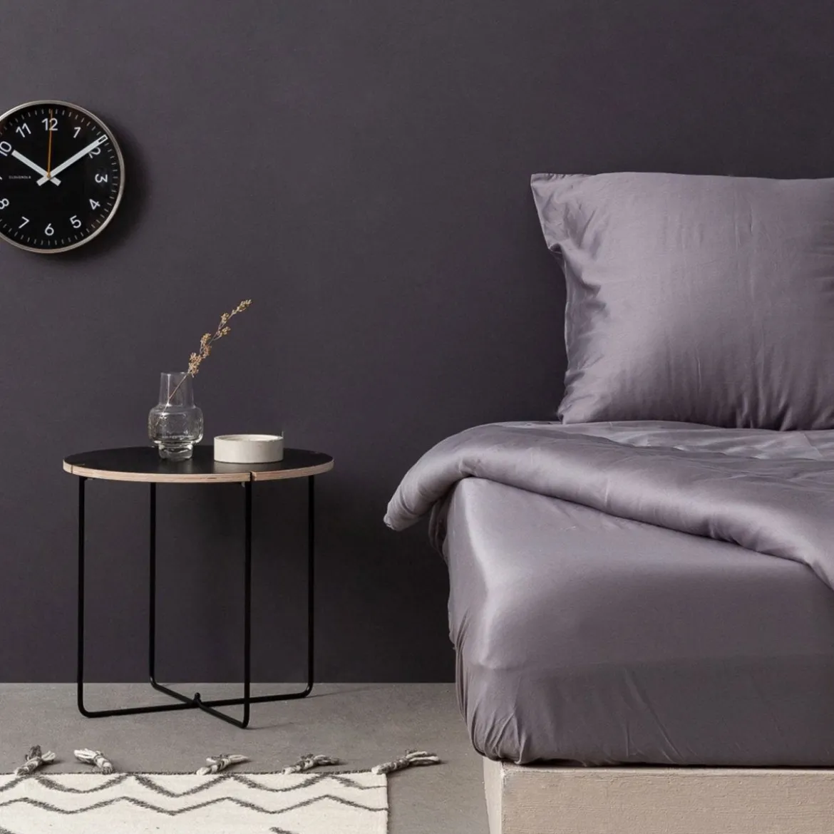 Premium Satin Bettwäsche Set Anthrazit