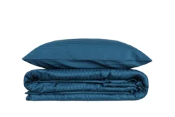 Premium Satin Bettwäsche Set Stripe Blau