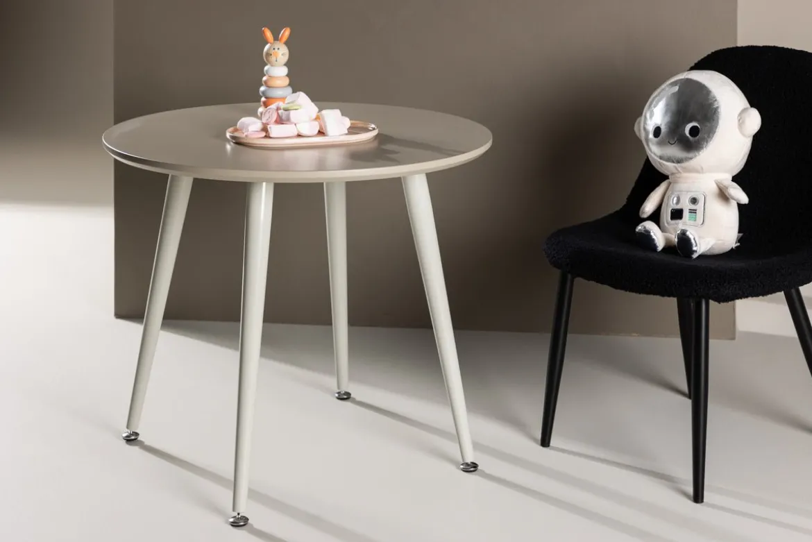 Runder Kindertisch NILO – Skandinavisches Design in Beige