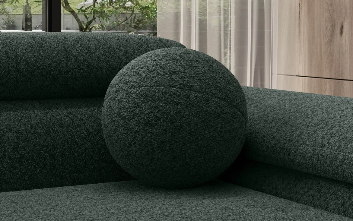 Rundes Zierkissen Sphere ⌀35 cm aus Bouclé