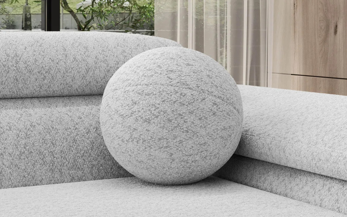 Rundes Zierkissen Sphere ⌀35 cm aus Bouclé