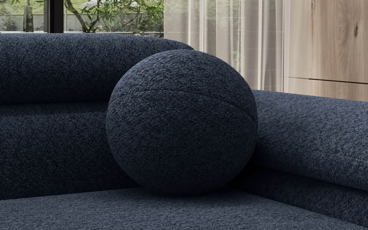 Rundes Zierkissen Sphere ⌀35 cm aus Bouclé