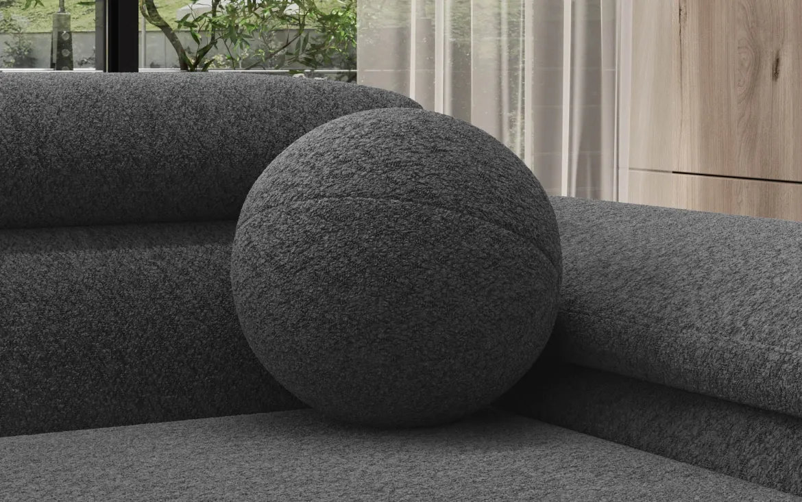 Rundes Zierkissen Sphere ⌀35 cm aus Bouclé