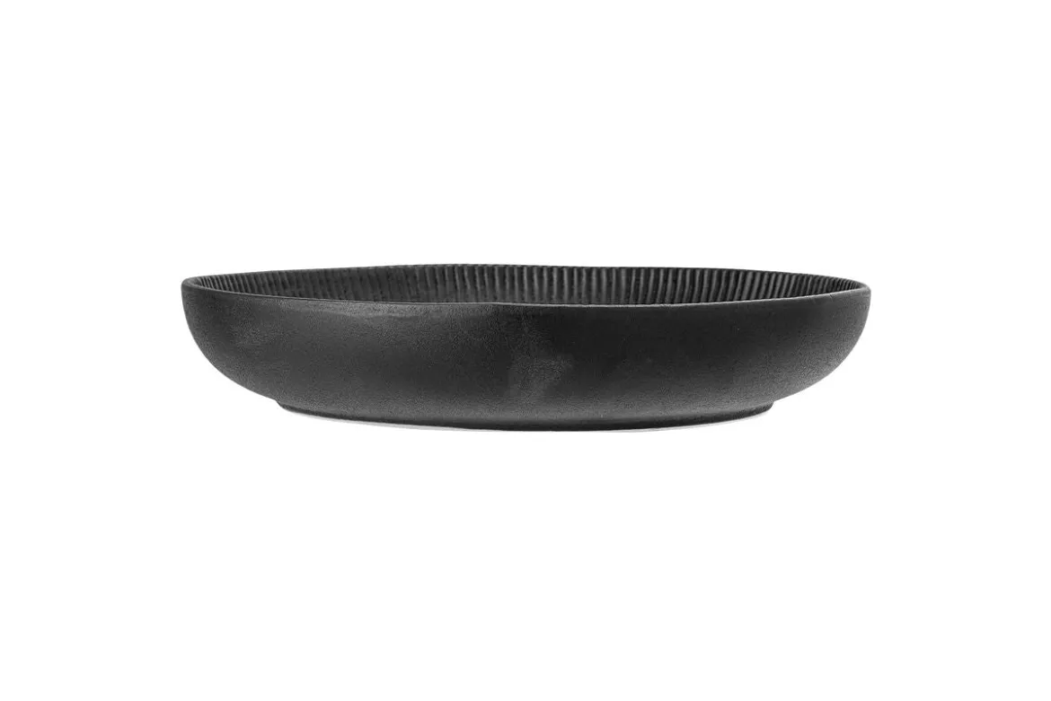 Schale Aven – schwarzes Steingut mit schimmernder Glasur