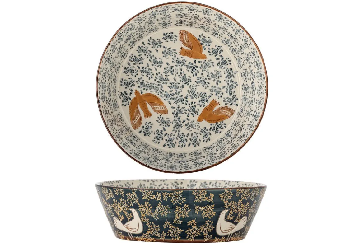 Schale Bindy – handbemalte Steingutschale mit Vogelmotiv