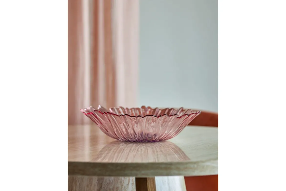 Schale Claire – aus Glas in Rosé mit floralem Charakter